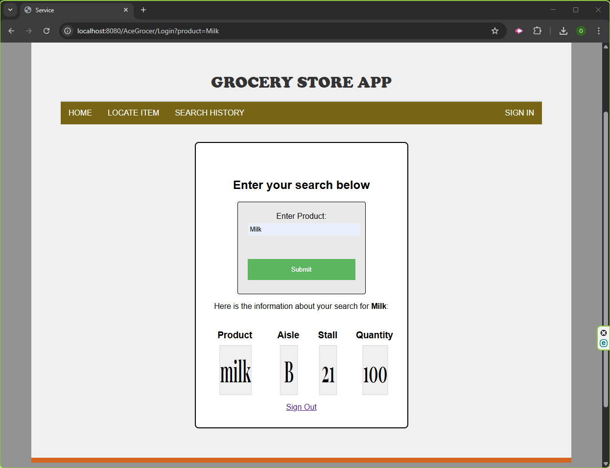 AceGrocer UI Screenshot