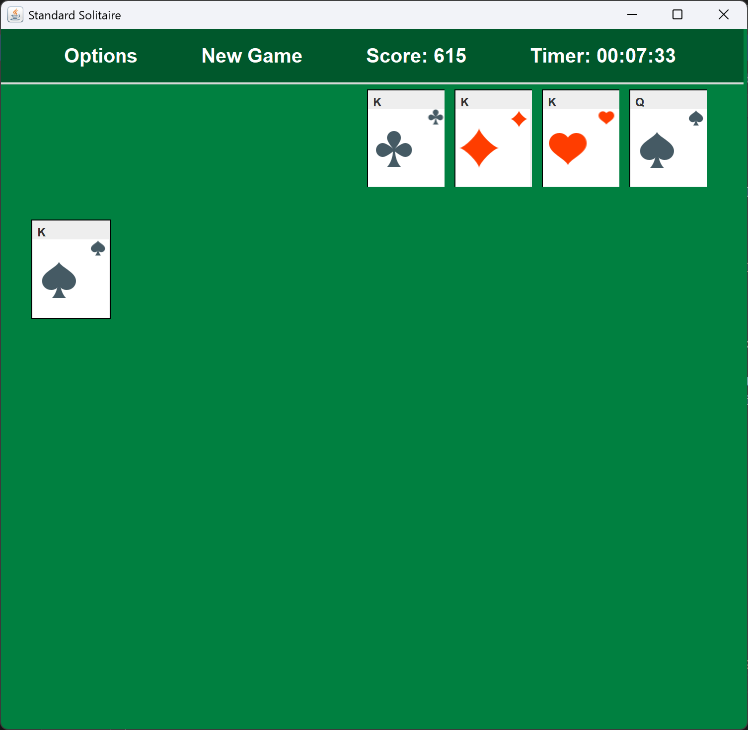 Solitaire GUI Screenshot