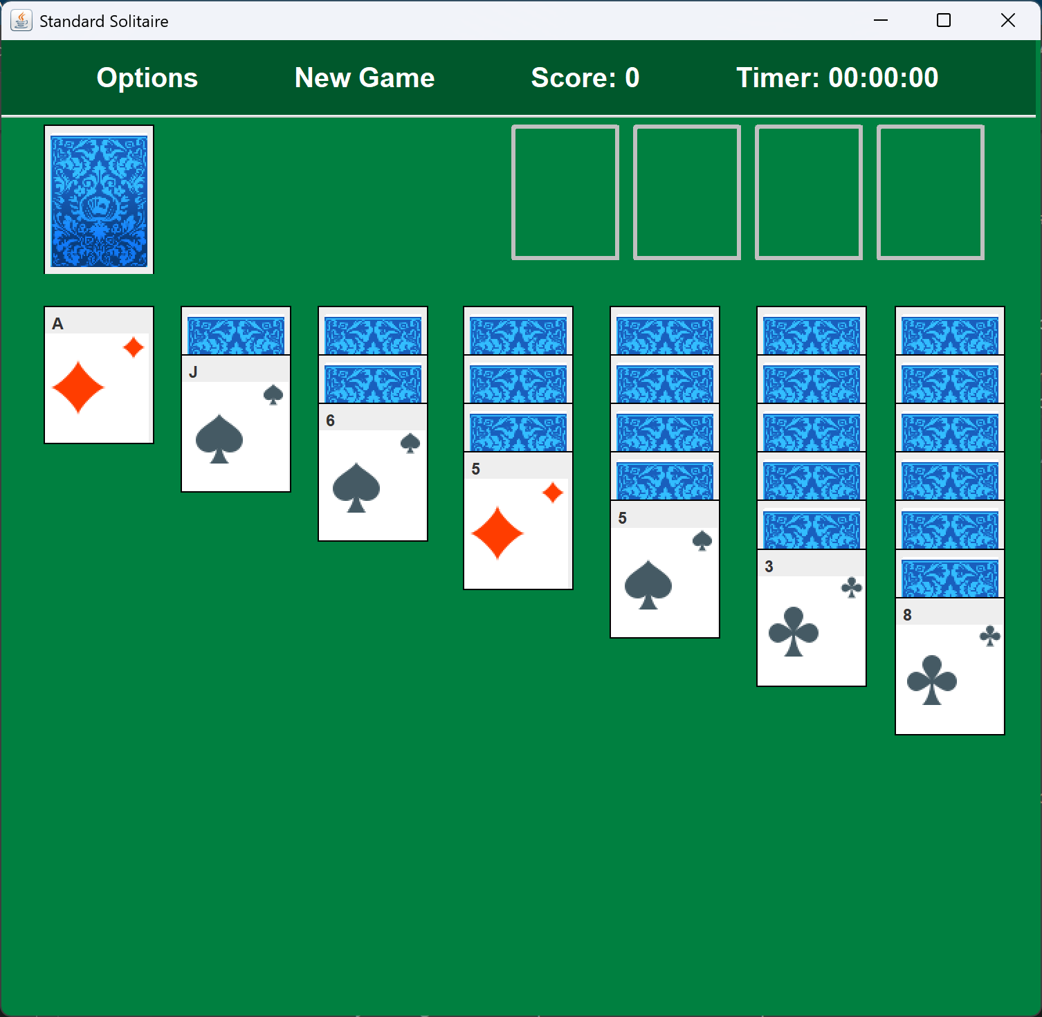 Solitaire GUI Screenshot